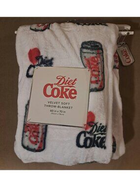 Love Diet Coke Heart Coca Cola Plush Throw Blanket Gift 60x70 Soda Can Drink New